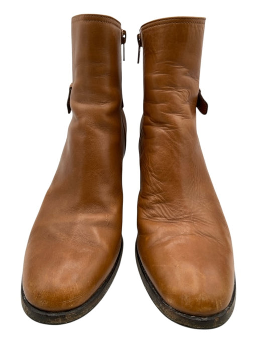 Ann Mashburn Shoe Size 38 Tan Leather round toe Interior Zip Booties Tan / 38