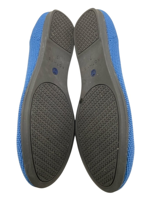 Rothy's Shoe Size 7 Light Blue Synthetic Knit Rubber Sole Rounded Toe Flats Light Blue / 7