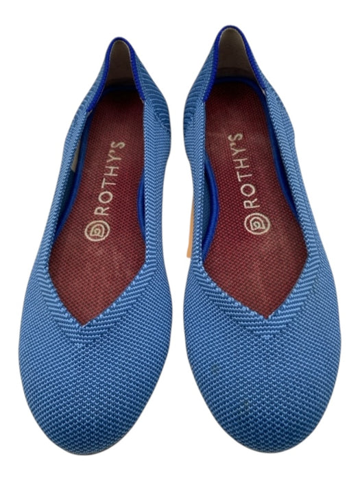 Rothy's Shoe Size 7 Light Blue Synthetic Knit Rubber Sole Rounded Toe Flats Light Blue / 7