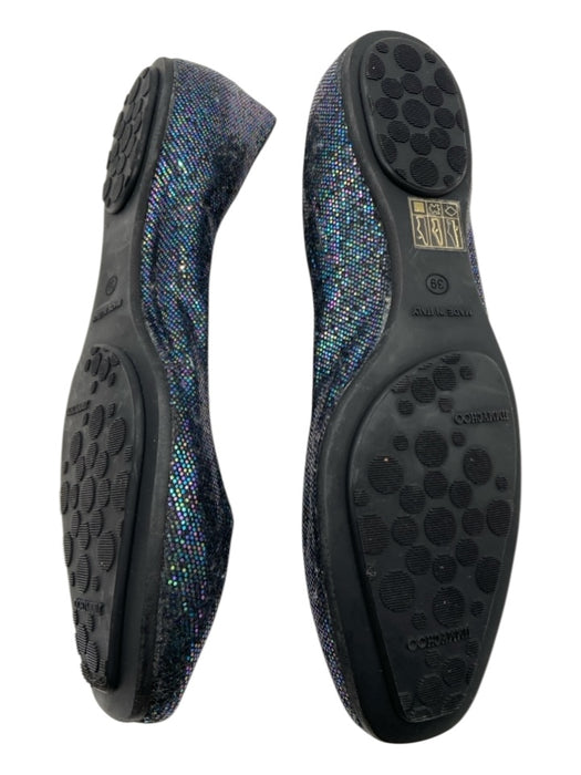 Jimmy Choo Shoe Size 39 Iridescent Black Canvas Rubber Sole Shimmer Flats Iridescent Black / 39