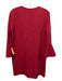 Tibi Blood Red Polyester Long Flare Sleeve Front Zip Shift Knee Dress Blood Red