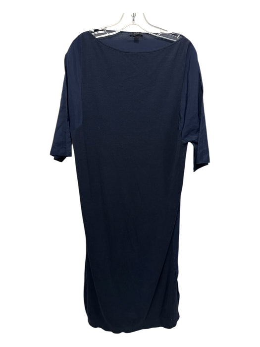 COS Size M Navy Blue Cotton Blend Fabric Block Ribbed Detail Short Sleeve Dress Navy Blue / M