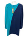 Trina Turk Size M Navy & Turquiose Recycled Polyester Long Balloon Sleeve Dress Navy & Turquiose / M