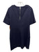 Burberry Brit Size 12 Navy Wool Blend Ribbed Short Sleeve Princess Seams Dress Navy / 12