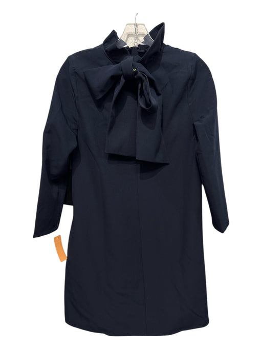 Tuckernuck Size XS Navy Polyester Blend Long Sleeve Ruffle Neckline Shift Dress Navy / XS