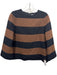 Tuckernuck Size XS Brown & Black Polyester & Wool Ribbed 3/4 Sleeve Sweater Brown & Black / XS