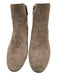 Aquatalia Shoe Size 10.5 Taupe & Brown Suede Elastic Side Stacked Heel Booties Taupe & Brown / 10.5