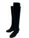 Stuart Weitzman Shoe Size 7 Black Suede Elastic Pull On Knee High Wedge Boots Black / 7