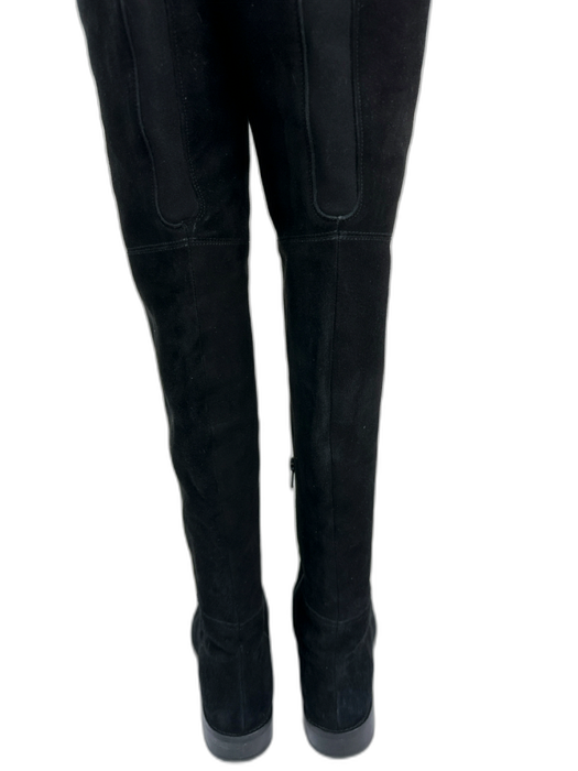 Stuart Weitzman Shoe Size 7 Black Suede Over the Knee Side Zip Boots Black / 7