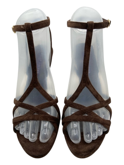 Ralph Lauren Purple Label Shoe Size 6.5 Brown Suede Slingback Strappy Sandals Brown / 6.5