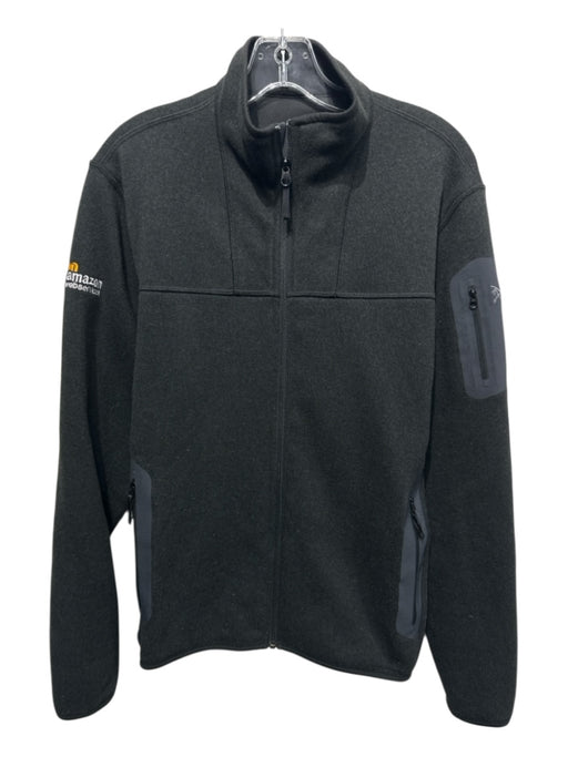 Arcteryx Size M Black Cotton Blend Solid Zip UP Men's Jacket Black / M
