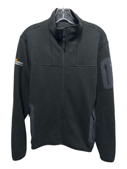 Arcteryx Size M Black Cotton Blend Solid Zip UP Men's Jacket Black / M