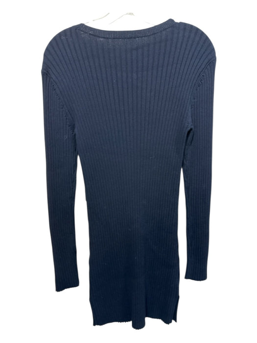 Frame Size S Navy Cotton Ribbed Long Sleeve Dress Navy / S