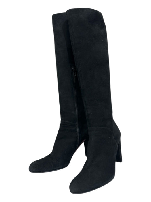 Stuart Weitzman Shoe Size 6.5 Black Suede Side Zip Pointed Toe Pump Boots Black / 6.5