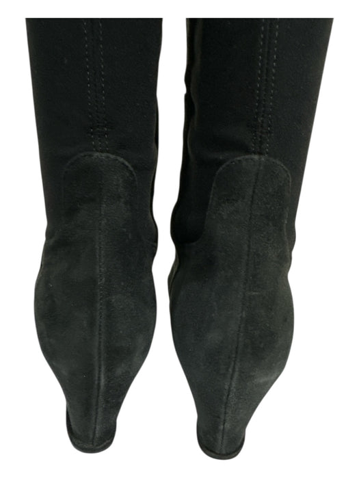 Stuart Weitzman Shoe Size 7.5 Black Suede Chelsea Wedge Over the Knee Boots Black / 7.5