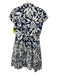Diane Von Furstenberg Size 8 Navy Blue, White & Beige Cotton Cap Sleeve Dress Navy Blue, White & Beige / 8