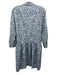 Tuckernuck Size M Mixed Blues Polyester Floral Long Sleeve Collared Dress Mixed Blues / M