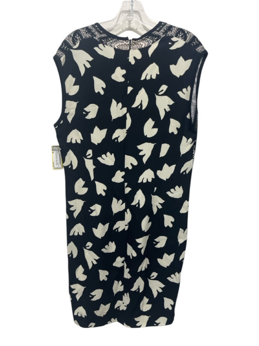 Etro Size 46 Black, White & Brown Viscose Blend Sleeveless Paisley V Neck Dress Black, White & Brown / 46
