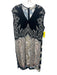Etro Size 46 Black, White & Brown Viscose Blend Sleeveless Paisley V Neck Dress Black, White & Brown / 46