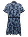 Draper James Size 4 Mixed Blues Cotton Blend Floral Lace Overlay Collared Dress Mixed Blues / 4