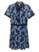Draper James Size 4 Mixed Blues Cotton Blend Floral Lace Overlay Collared Dress Mixed Blues / 4