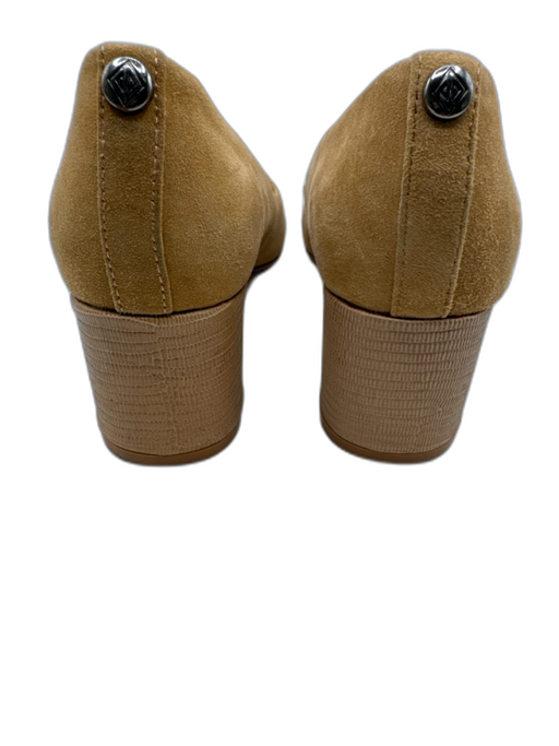Donald Pliner Shoe Size 5.5 Tan Brown Leather Upper Suede Almond Toe Pumps Tan Brown / 5.5