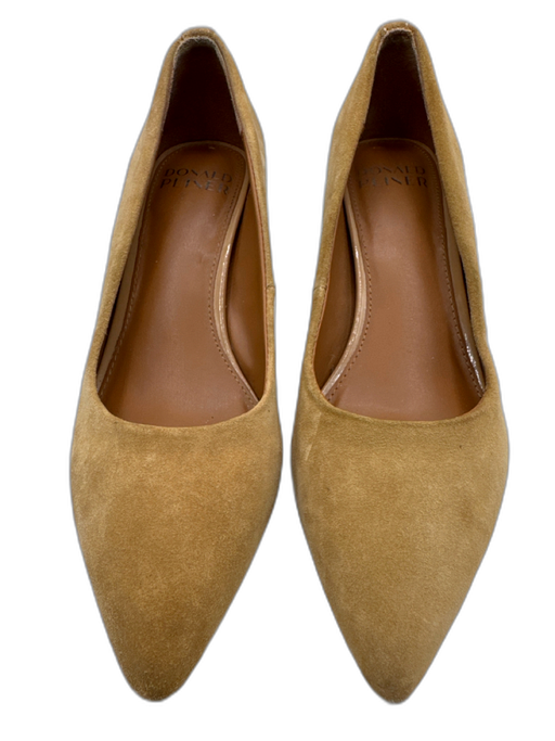 Donald Pliner Shoe Size 5.5 Tan Brown Leather Upper Suede Almond Toe Pumps Tan Brown / 5.5