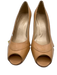 Stuart Weitzman Shoe Size 10 Beige Brown Leather Upper Peep Toe Platform Pumps Beige Brown / 10