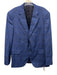 Peter Millar Navy Blue & Blue Wool Plaid 2 Button Men's Blazer Navy Blue & Blue / 44r