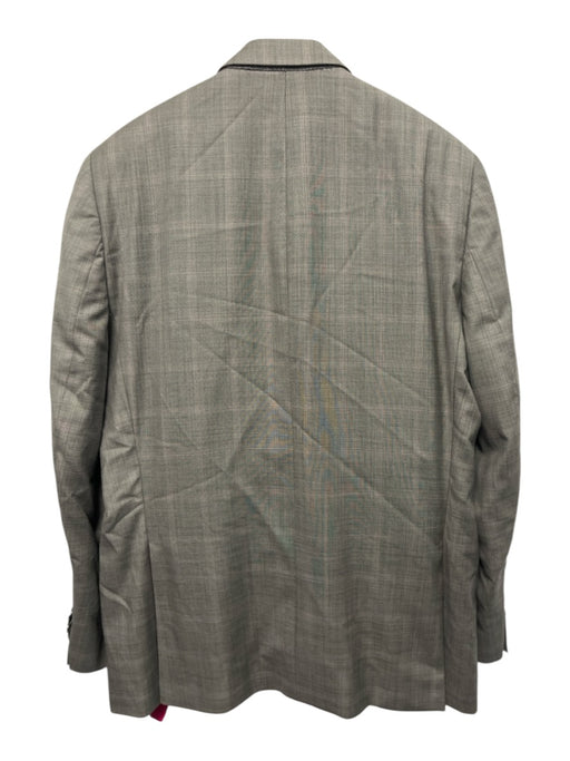 Jack Victor AS IS Gray & Pink Wool Plaid 2 Button Men's Suit Gray & Pink / 44