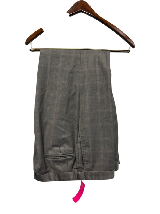 Jack Victor AS IS Gray & Pink Wool Plaid 2 Button Men's Suit Gray & Pink / 44