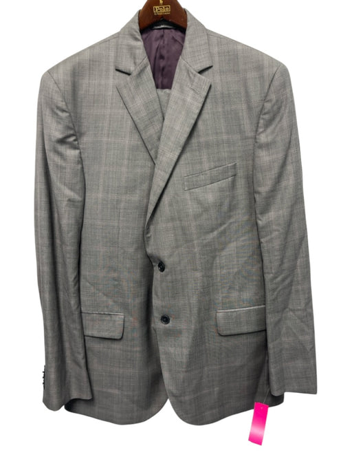 Jack Victor AS IS Gray & Pink Wool Plaid 2 Button Men's Suit Gray & Pink / 44