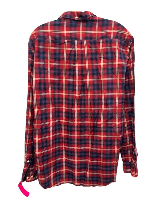 Barbour Size L Red, White & Blue Cotton Plaid Button up Men's Long Sleeve Shirt Red, White & Blue / L