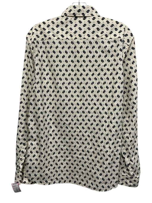 Kenzo Size 16 Cream & Black Cotton All Over Print Button up Long Sleeve Shirt Cream & Black / 16