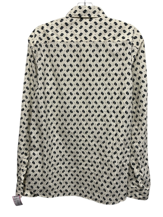 Kenzo Size 16 Cream & Black Cotton All Over Print Button up Long Sleeve Shirt Cream & Black / 16