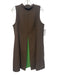 Tuckernuck Size L Brown & Green Polyester Blend High Neck Paneled Pleated Dress Brown & Green / L