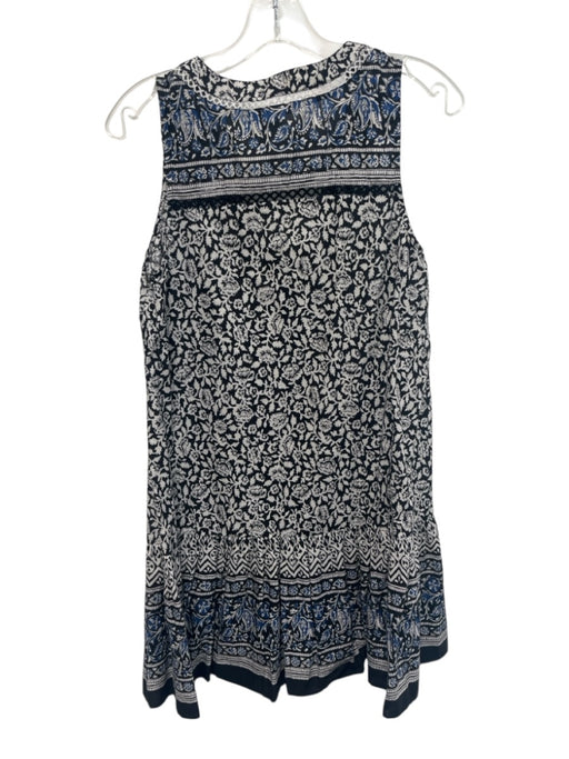 Veronica Beard Size S Black, Blue, White Cotton Floral Sleeveless Dress Black, Blue, White / S