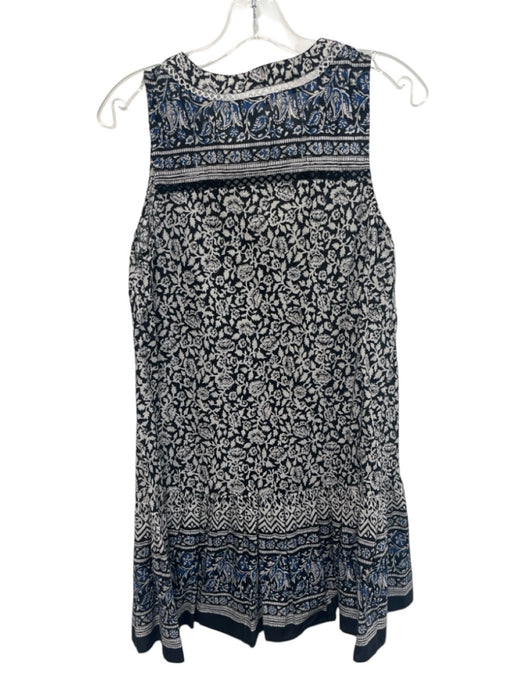 Veronica Beard Size S Black, Blue, White Cotton Floral Sleeveless Dress Black, Blue, White / S