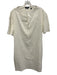 Theory Size M / 8 White Linen & Viscose Short Sleeve V Neck Shift Dress White / M / 8