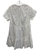 Tanya Taylor Size S White Cotton & Polyester Blend Short Sleeve Gathered Dress White / S