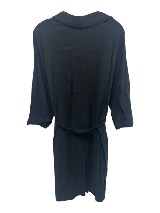 Lululemon Size Est M Black No Fabric Tag 3/4 Sleeve Collar Button Down Dress Black / Est M