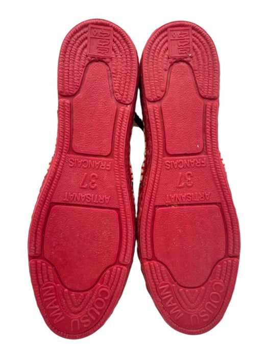Saint James Shoe Size 37 Cream, Navy & Red Canvas Woven Striped Espadrille Cream, Navy & Red / 37