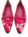 J Crew Shoe Size 6 Pink & White Textile Grosgrain Bow Pointed Toe Flats Pink & White / 6