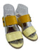 Fendi Shoe Size 38 Yellow, Brown & Beige Patent Leather Square Buckle Sandals Yellow, Brown & Beige / 38