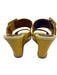 Fendi Shoe Size 38 Yellow, Brown & Beige Patent Leather Square Buckle Sandals Yellow, Brown & Beige / 38