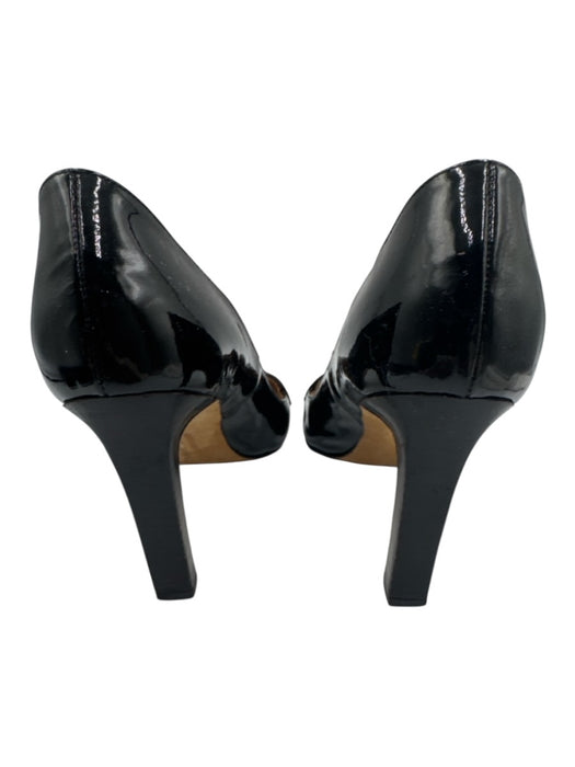 Manolo Blahnik Shoe Size 40 Black Patent Leather Pointed Toe Stacked Heel Pumps Black / 40