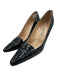 Manolo Blahnik Shoe Size 40 Black Patent Leather Pointed Toe Stacked Heel Pumps Black / 40