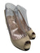 Christian Louboutin Shoe Size 37.5 Nude Beige Canvas Peep Toe Slingback Pumps Nude Beige / 37.5