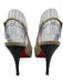 Christian Louboutin Shoe Size 37.5 Nude Beige Canvas Peep Toe Slingback Pumps Nude Beige / 37.5