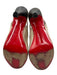 Christian Louboutin Shoe Size 37.5 Nude Beige Canvas Peep Toe Slingback Pumps Nude Beige / 37.5